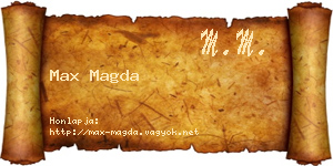 Max Magda névjegykártya